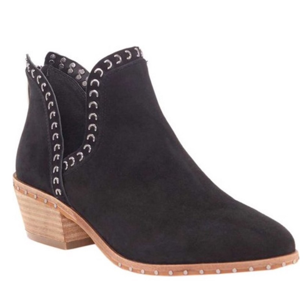 Vince Camuto Black Suede Prafinta Studded Ankle Booties
